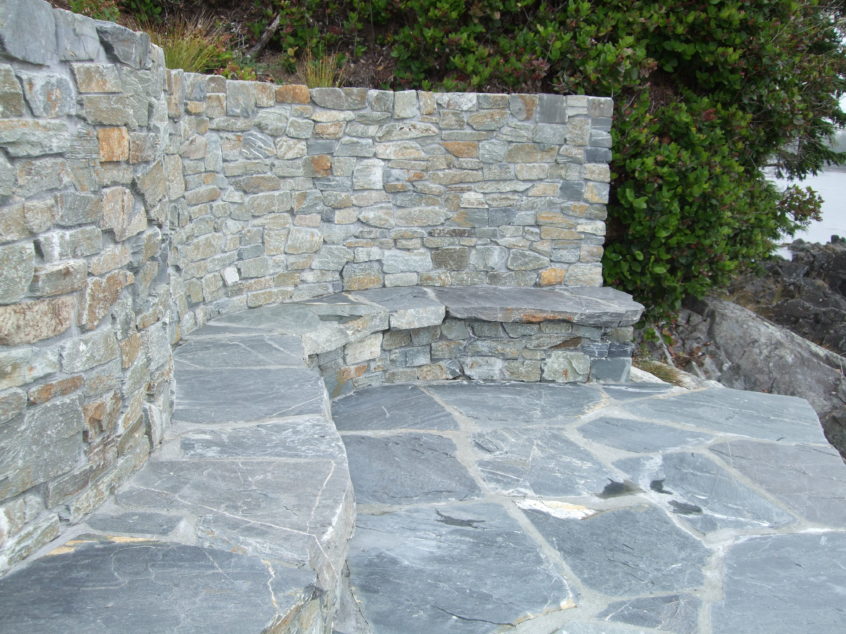 Ocean Front Landscaping With Slate Flagstone