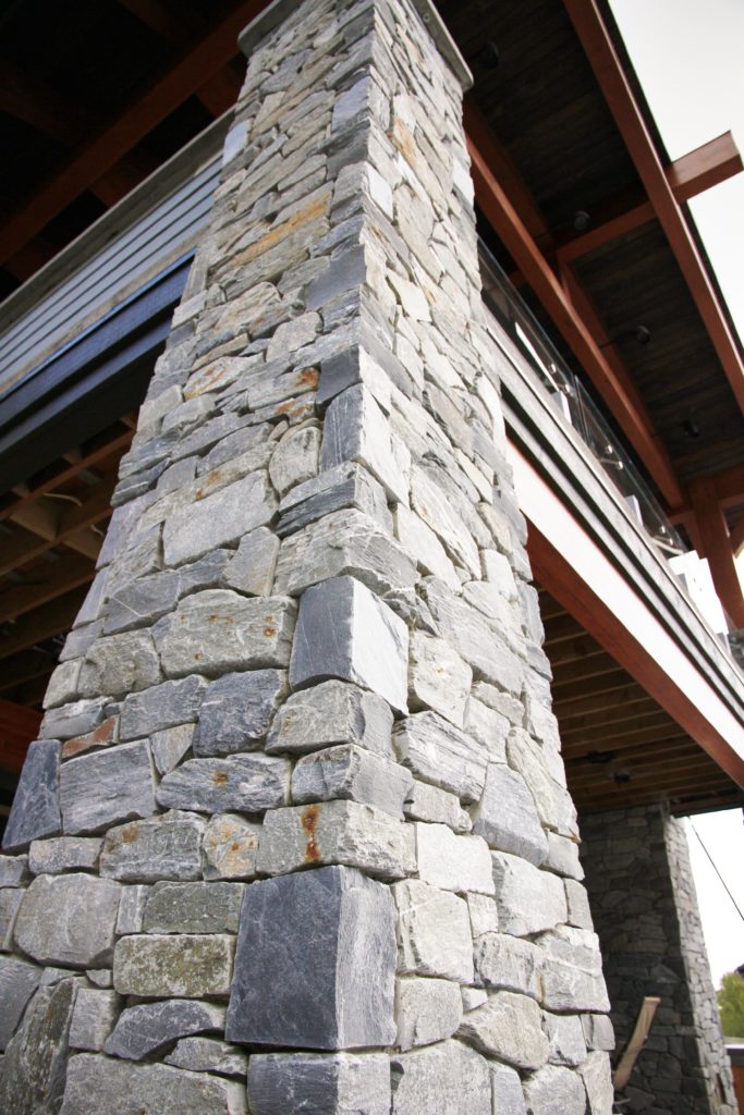 Exterior Stone Column on Burnaby Design