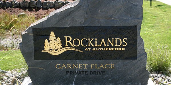 Sandblasted Rock Sign