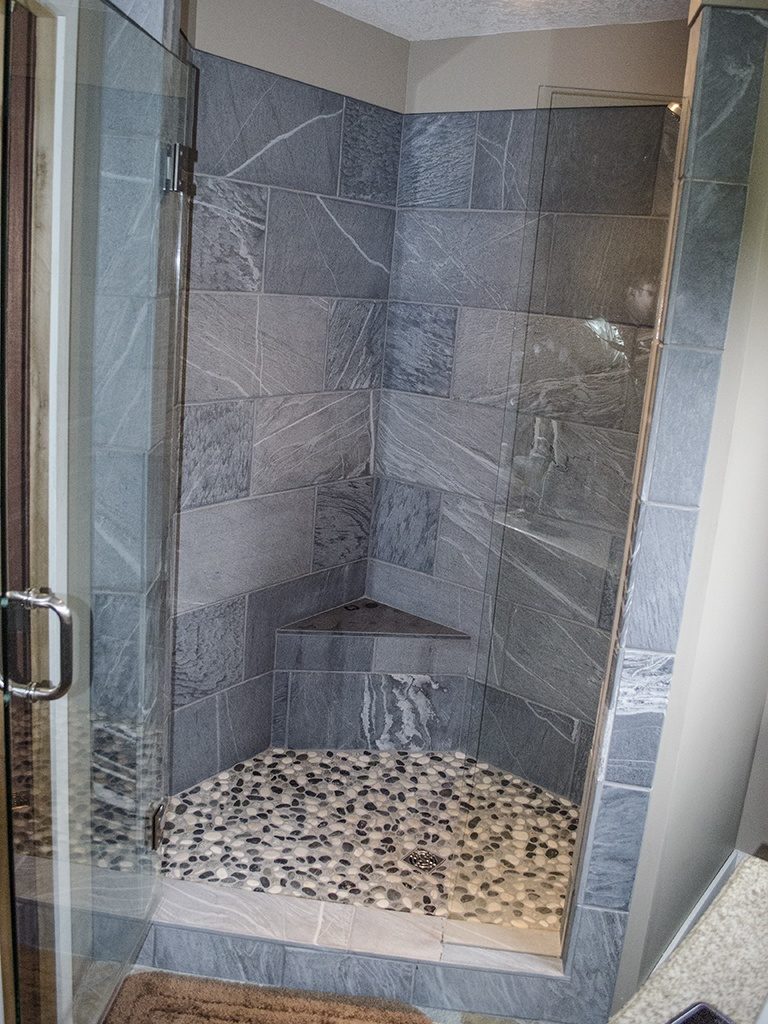 Slate Tile Shower With Gl Door K2 Stone Slate Tile Shower With Gl Door K2