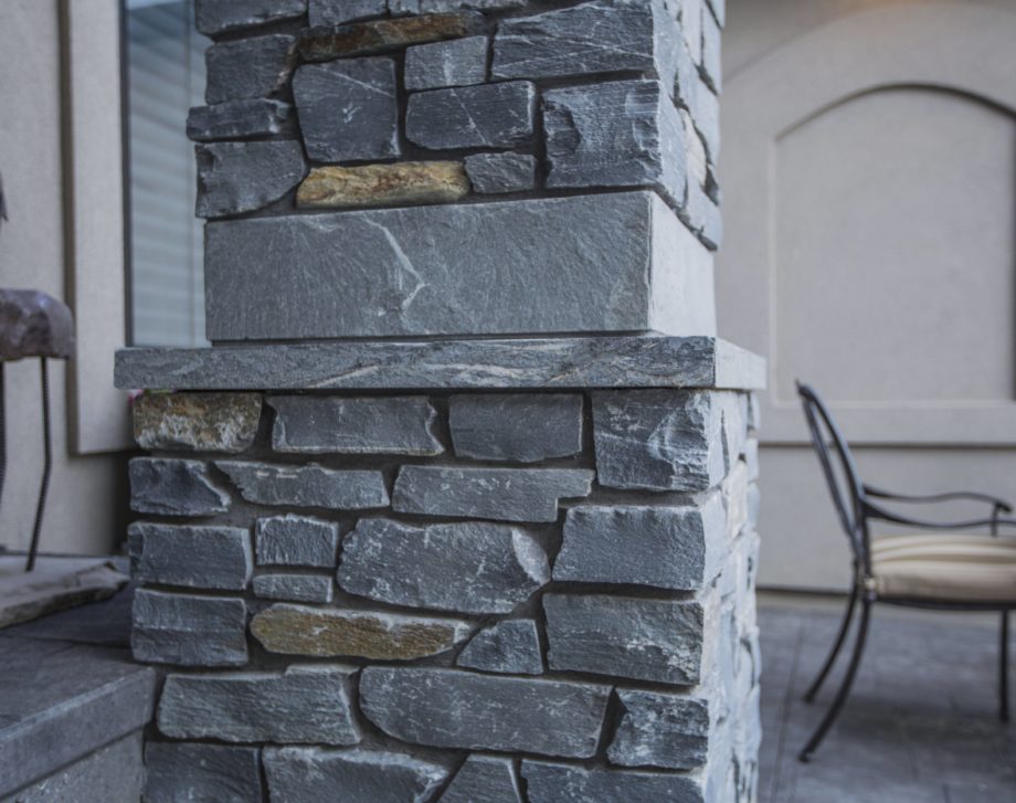 Spring Valley Ledge Stone Veneer with a mortar joint
