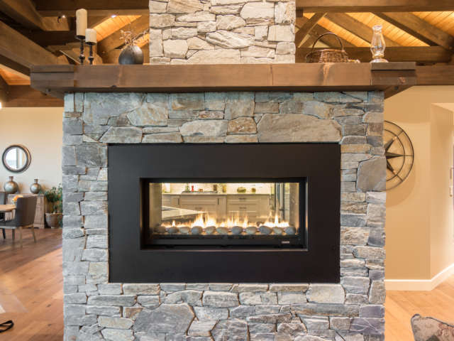 Natural Ledge Stone Veneer Fireplace