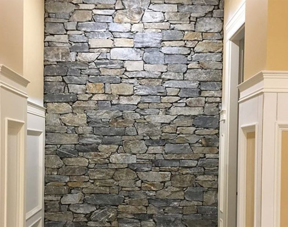 Natural Ledge Stone Veneer on an interior feature wall.