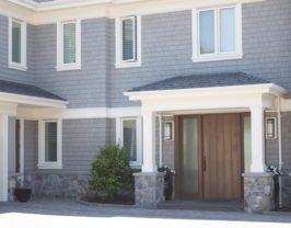 Traditional Exterior Entryway with Stone