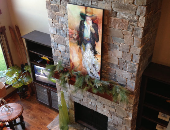 Floor to Ceiling Stone Fireplace Living Room