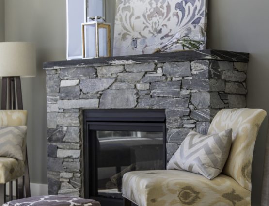 Modern Ledge Stone Fireplace Slate Mantel