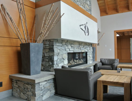 Modern Linear Fireplace Ledge Stone