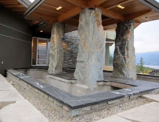 Modern Stone Entry Large Stone Columns