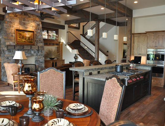 Stone Fireplace Living Room Timber Frame Accents