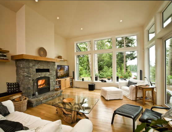 Traditional Living Room Stone Fireplace