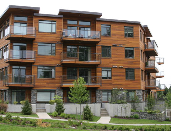 Wood Condo Building Stone Exterior Columns